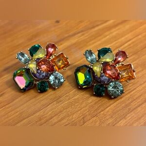 Vintage Betsey Johnson Stone Cluster Earrings